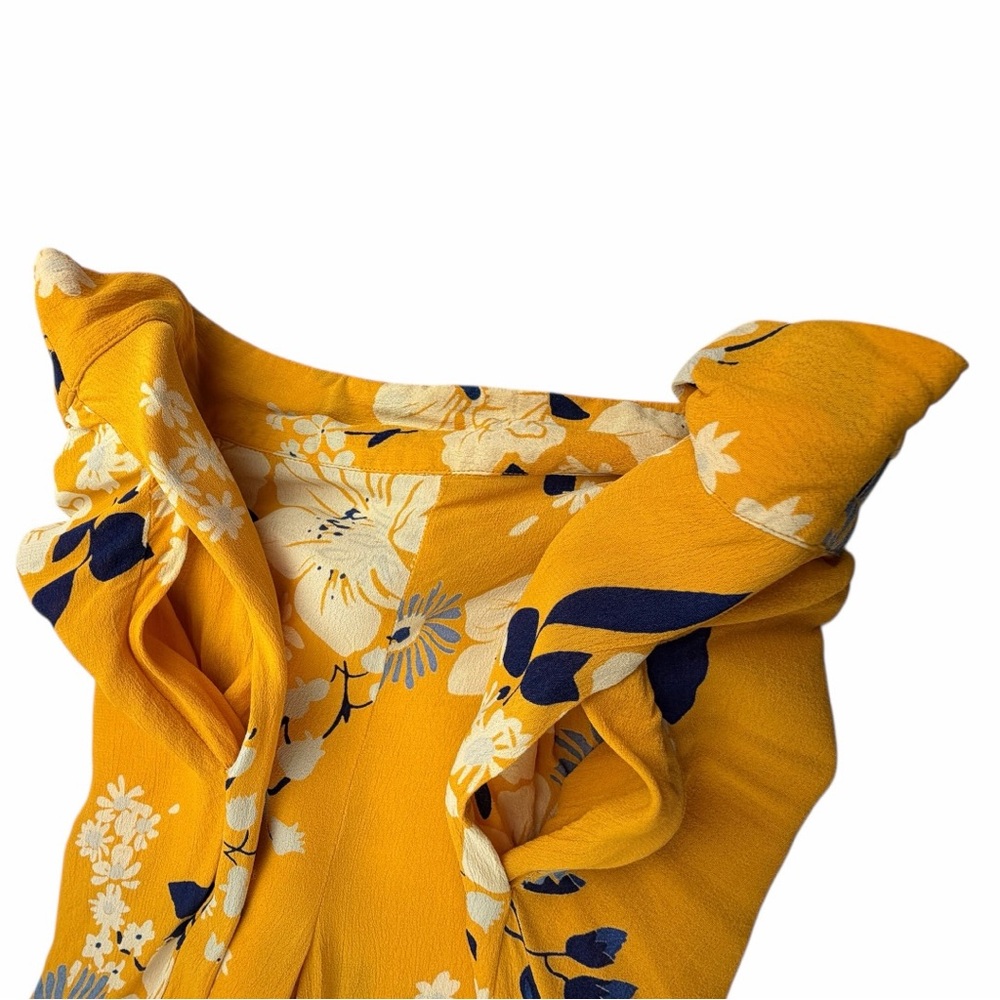 Sea New York Women's Pia High-Rise Wide Leg Yellow Floral Pants In Size 8 - Picture 3 of 9